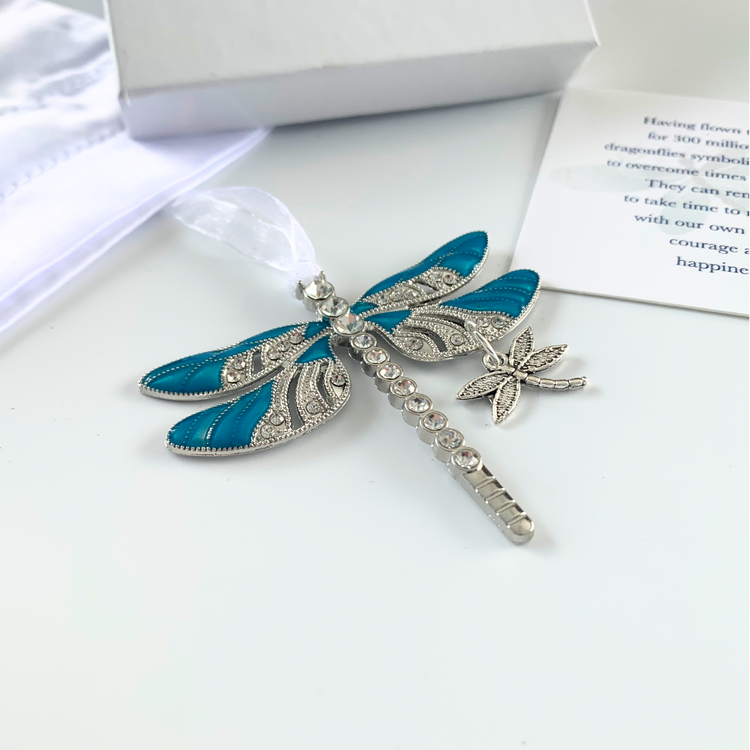 Teal Dragonfly Keepsake Pendant Collection