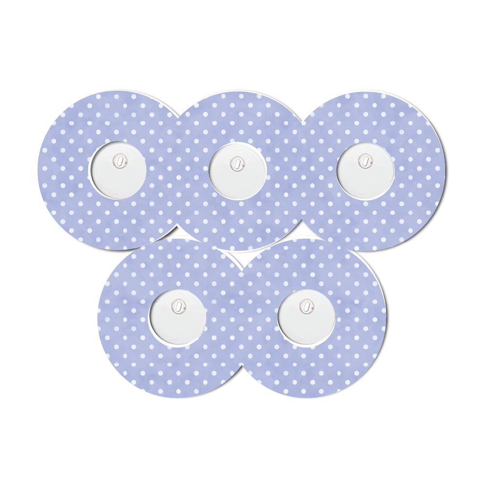 Polka Dots Blue 5 Pack CGM Patches