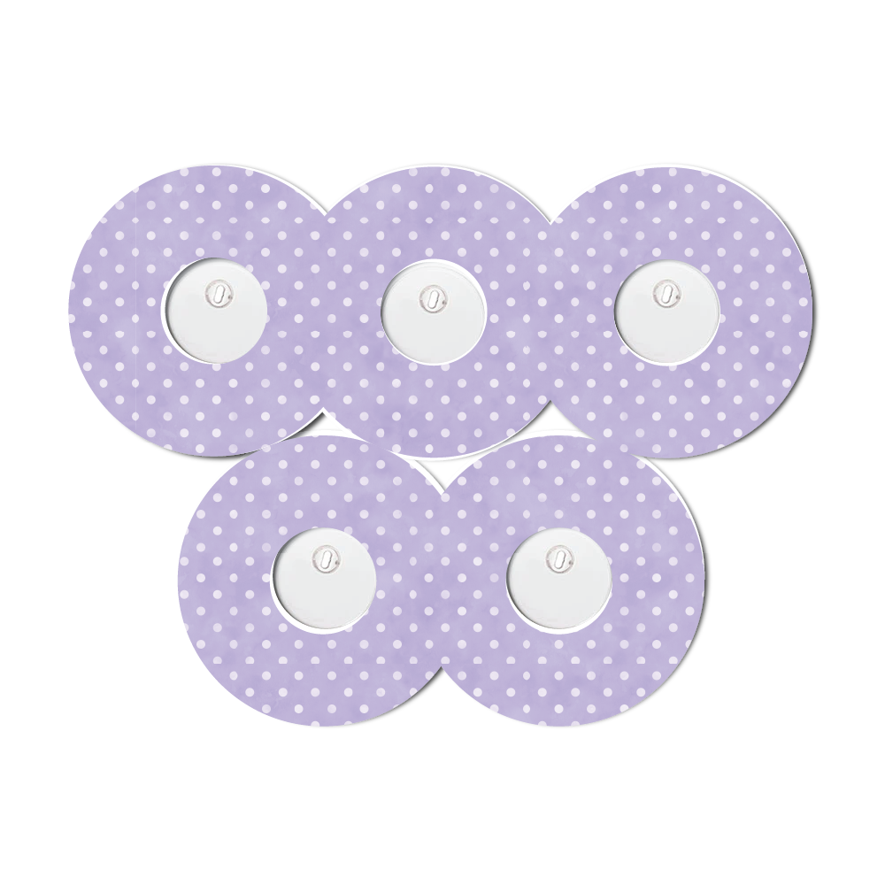 Polka Dots Periwinkle 5 Pack CGM Patches