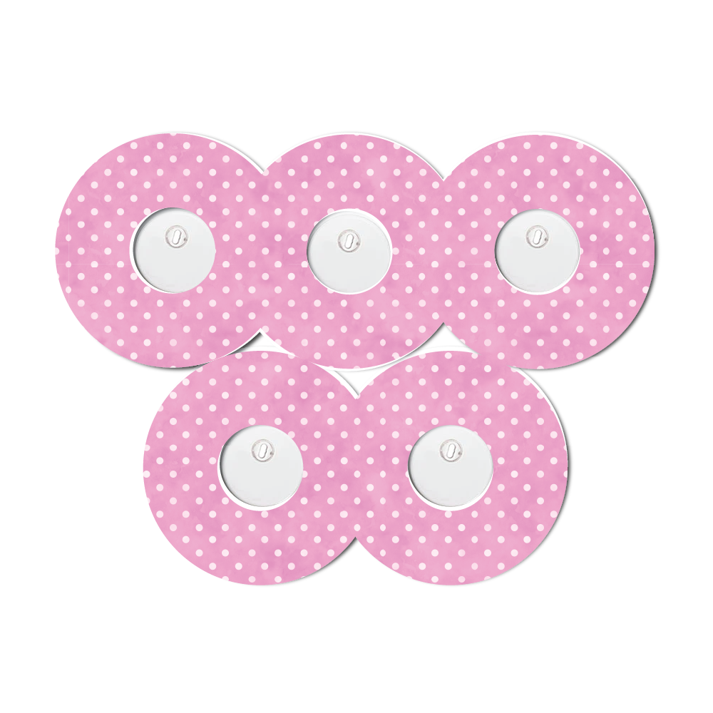Polka Dots Pink 5 Pack CGM Patches