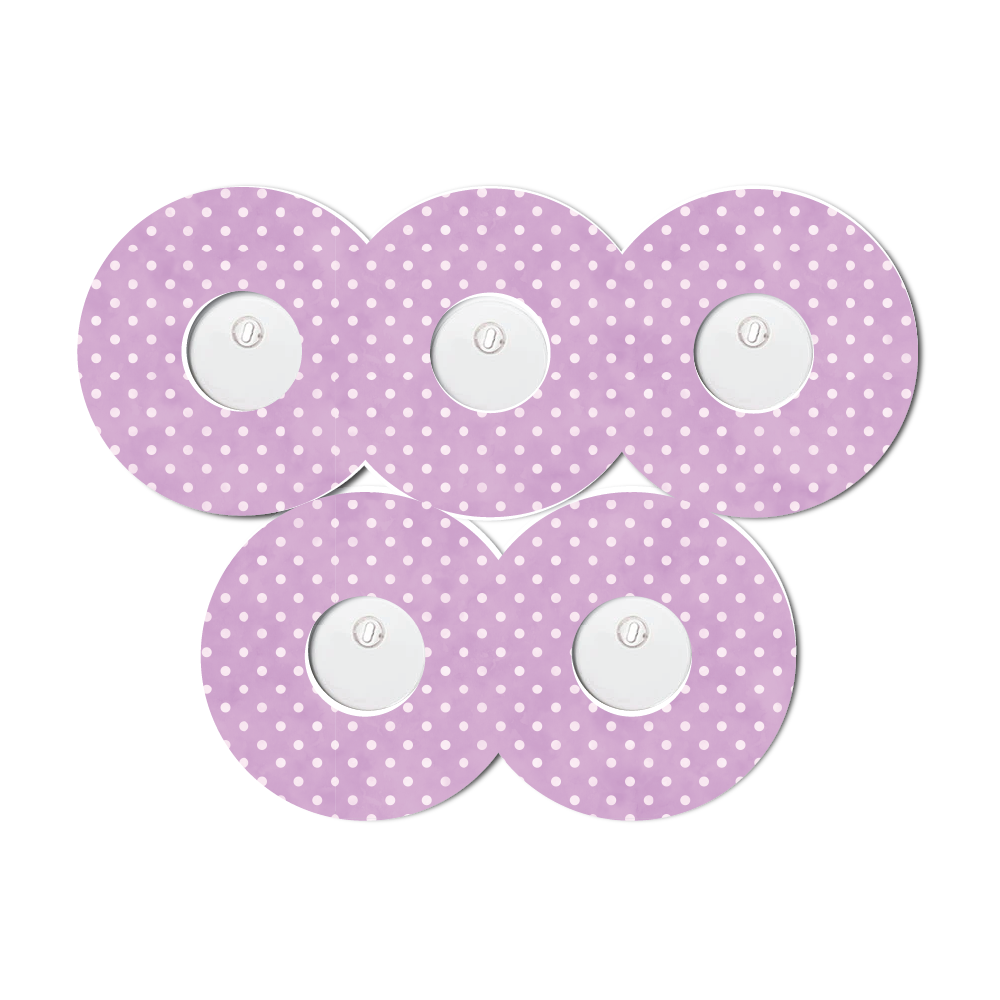 Polka Dots Purple 5 Pack CGM Patches