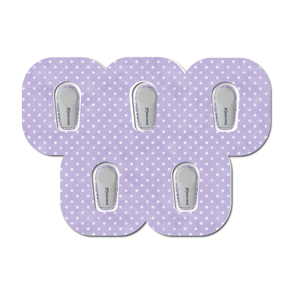 Polka Dots Periwinkle 5 Pack CGM Patches