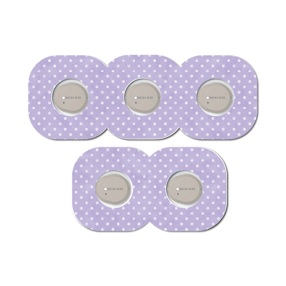 Polka Dots Periwinkle 5 Pack CGM Patches