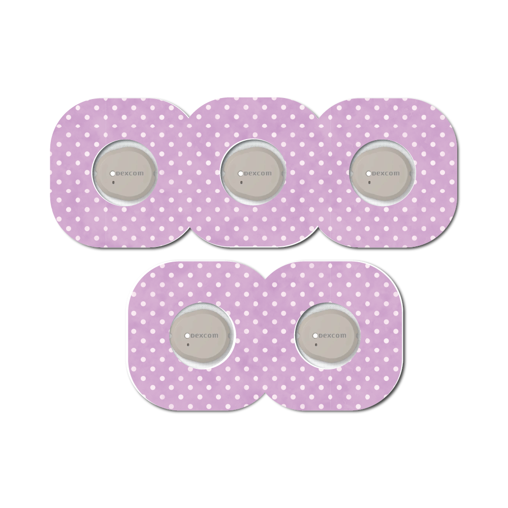 Polka Dots Purple 5 Pack CGM Patches