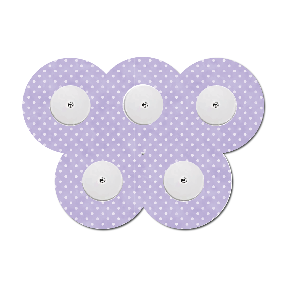 Polka Dots Periwinkle 5 Pack CGM Patches