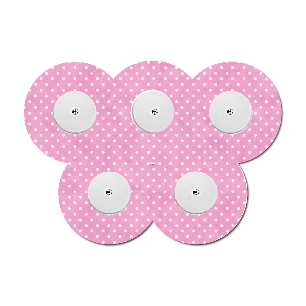 Polka Dots Pink 5 Pack CGM Patches