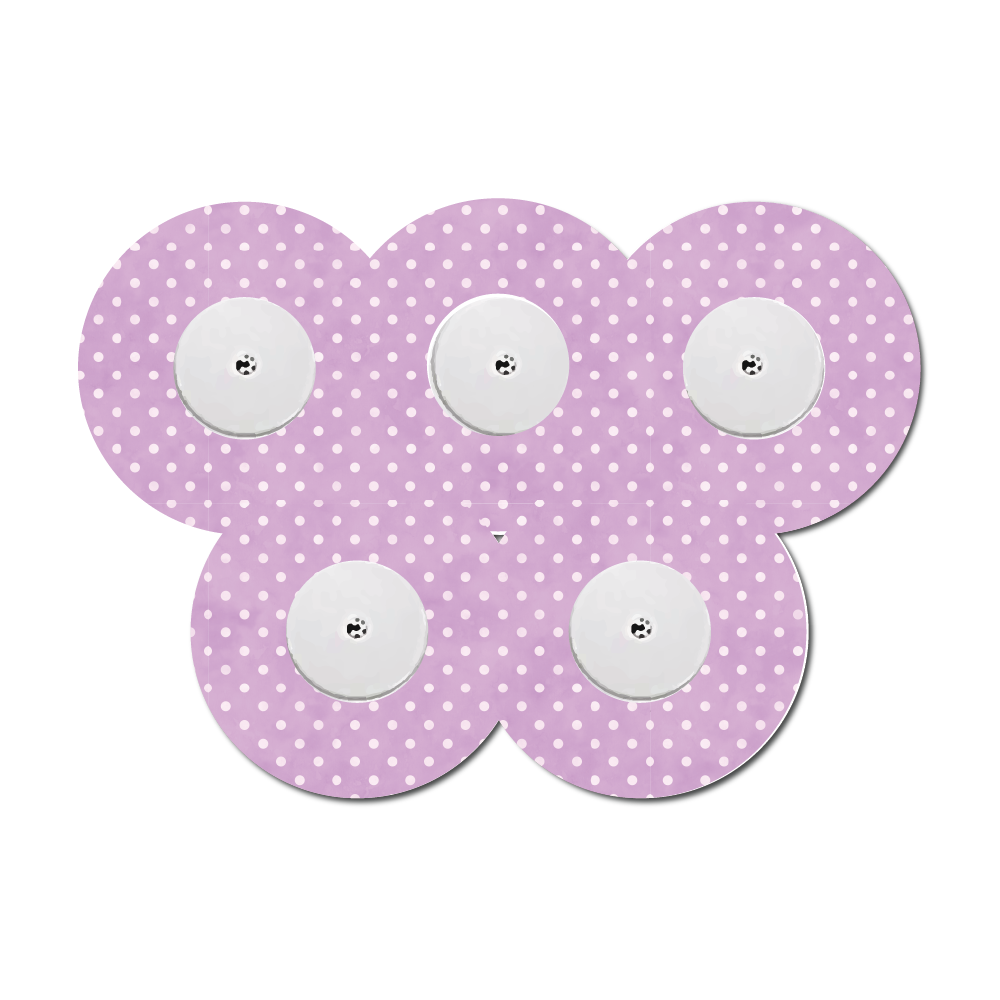 Polka Dots Purple 5 Pack CGM Patches