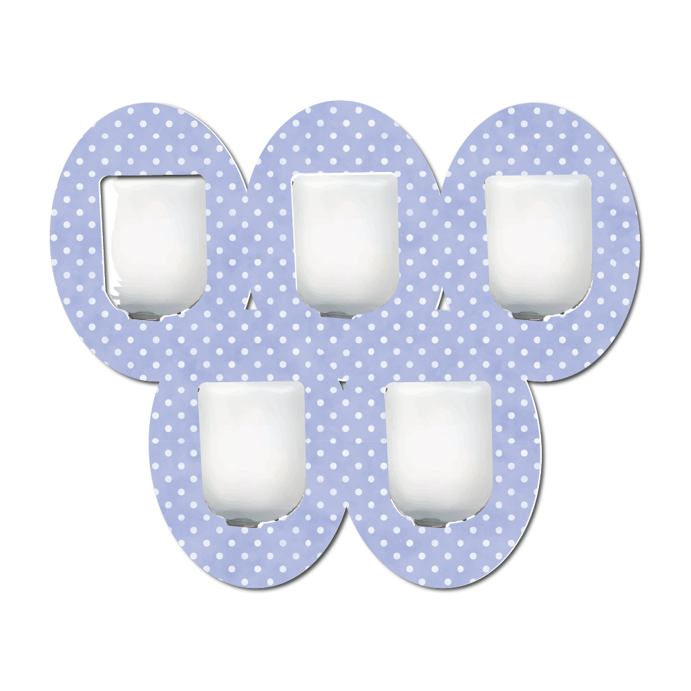 Polka Dots Blue 5 Pack CGM Patches
