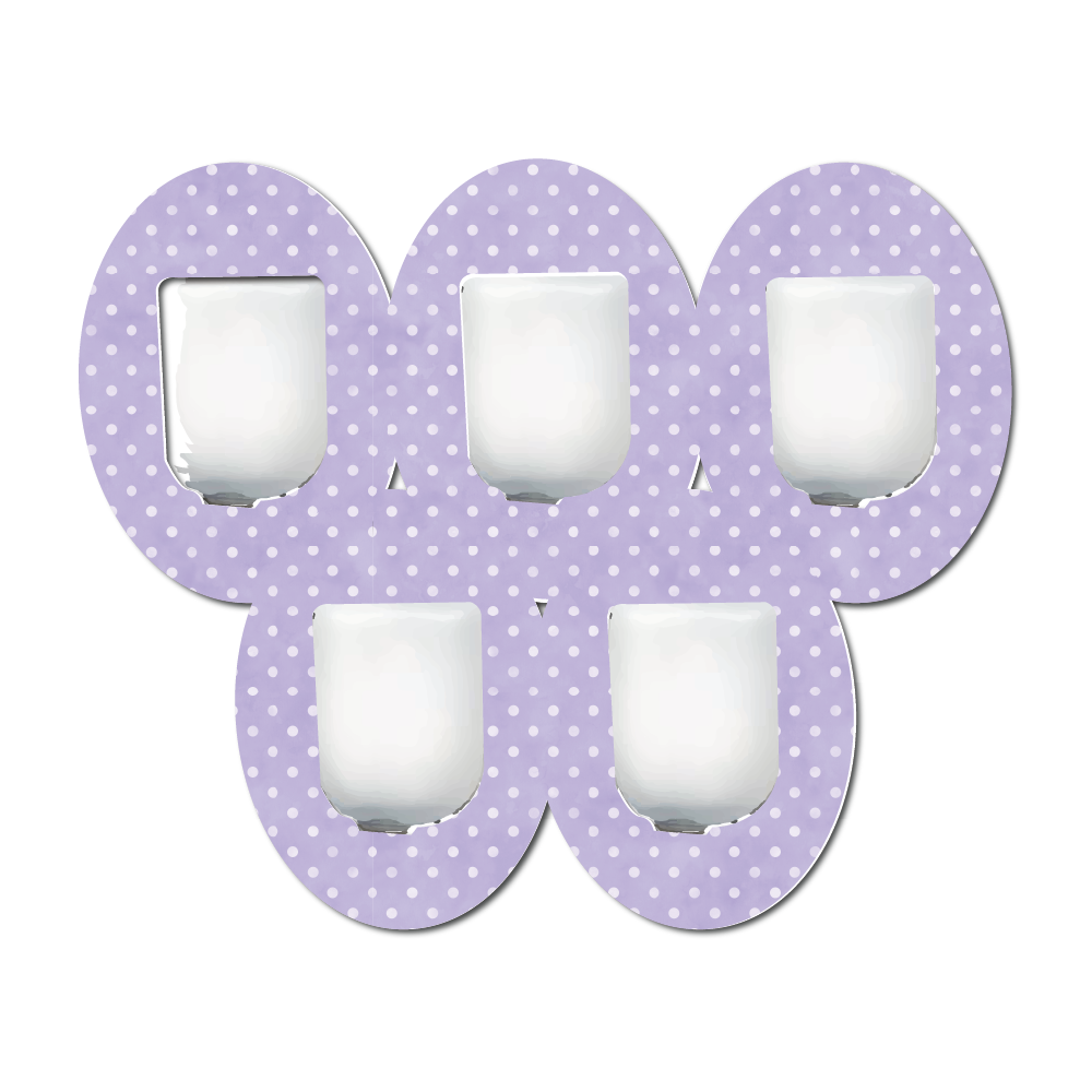 Polka Dots Periwinkle 5 Pack CGM Patches