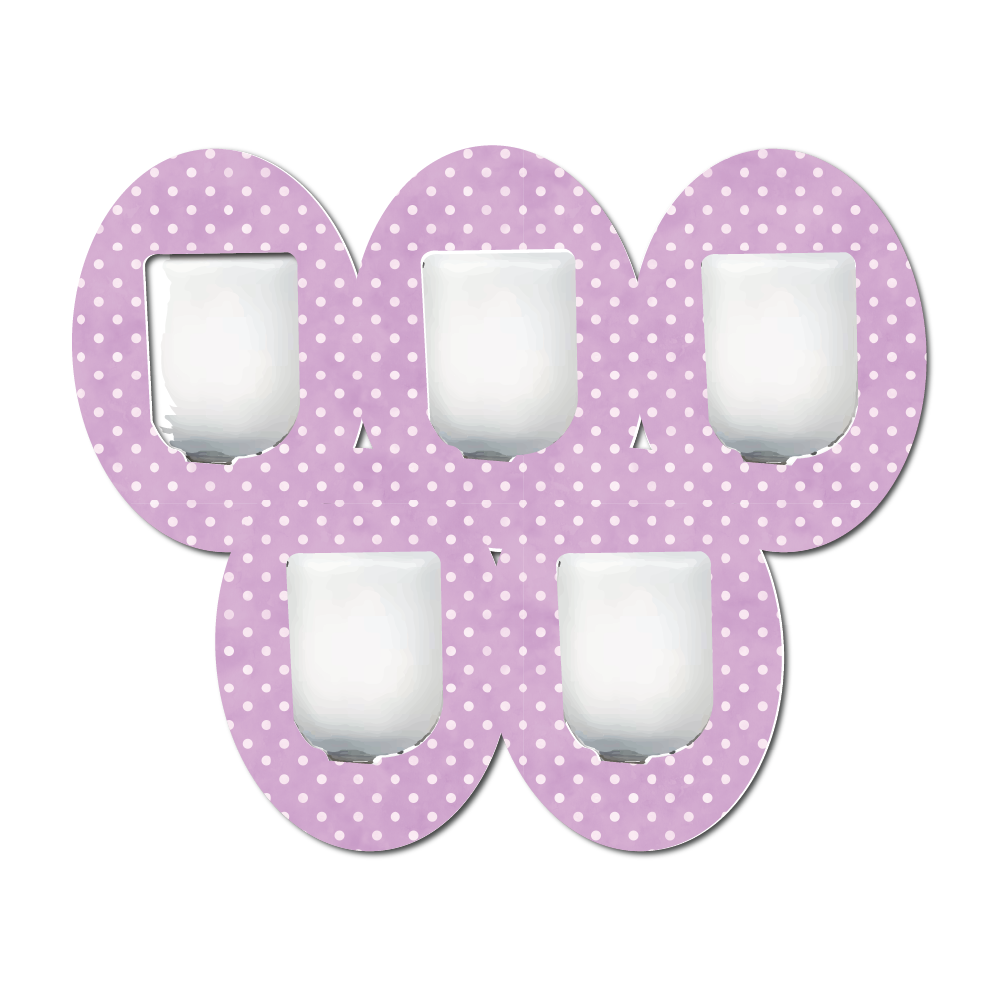 Polka Dots Purple 5 Pack CGM Patches