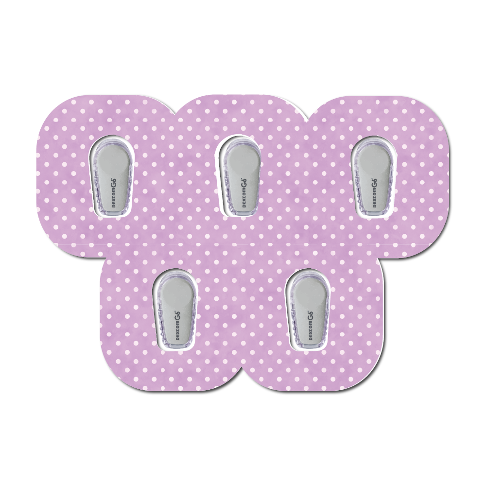 Polka Dots Purple 5 Pack CGM Patches