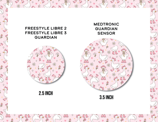 Silly Goose on Pink CGM Decorative Over Patch (No Hole)