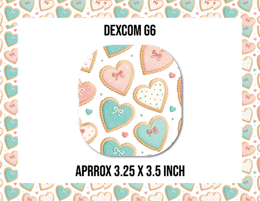 Heart Sugar Cookies CGM Decorative Over Patch (No Hole)