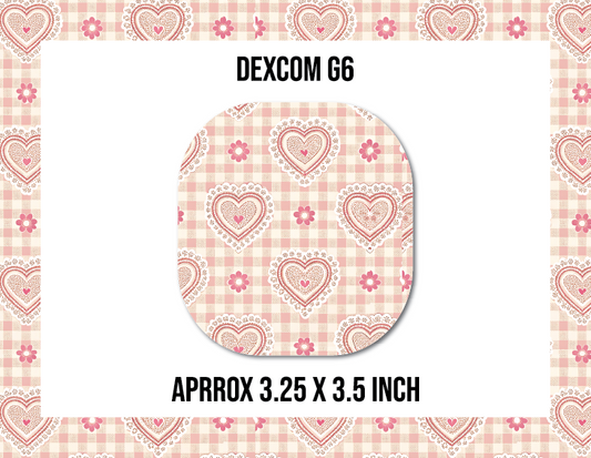 Gingham Hearts CGM Decorative Over Patch (No Hole)