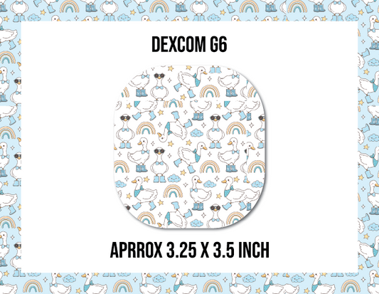 Silly Goose White and Blue CGM Decorative Over Patch (No Hole)