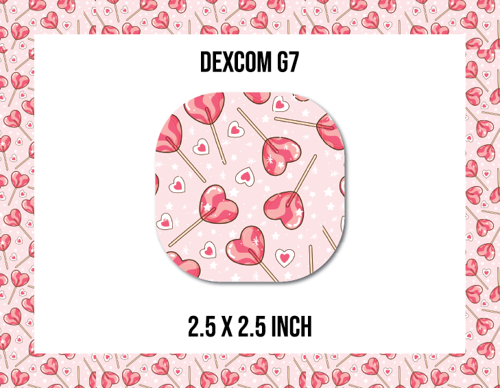 Heart Lollipops CGM Decorative Over Patch (No Hole)