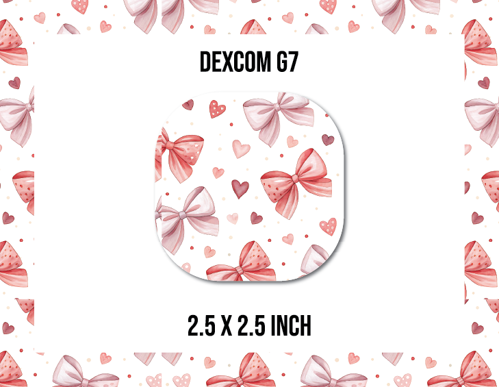 Pink and Red Coquette Bows CGM Decorative Over Patch (No Hole)