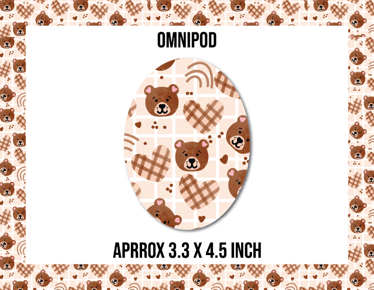 Bear Heart CGM Decorative Over Patch (No Hole)