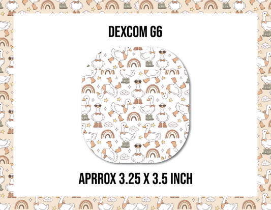 Silly Goose White and Tan CGM Decorative Over Patch (No Hole)
