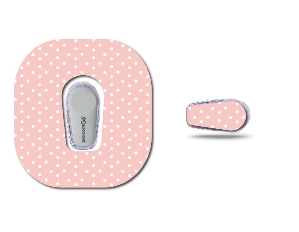 Strawberry Coquette Light Pink Dots Continuous Glucose Monitor Set