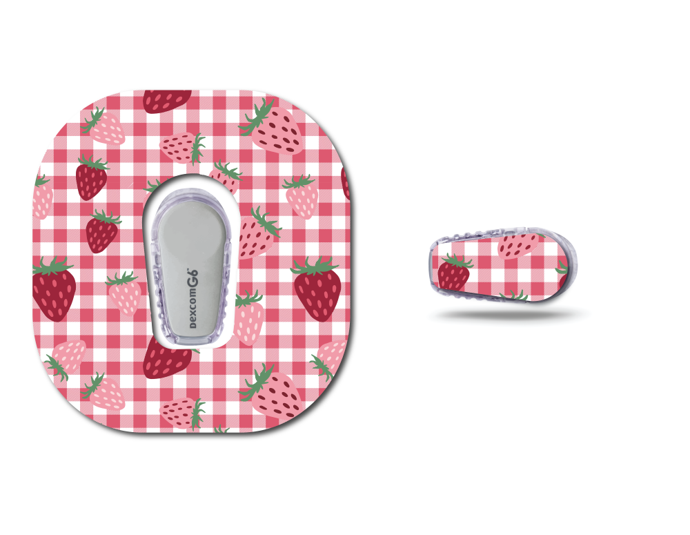 Strawberry Coquette Plaid Continuous Glucose Monitor (CGM) Set