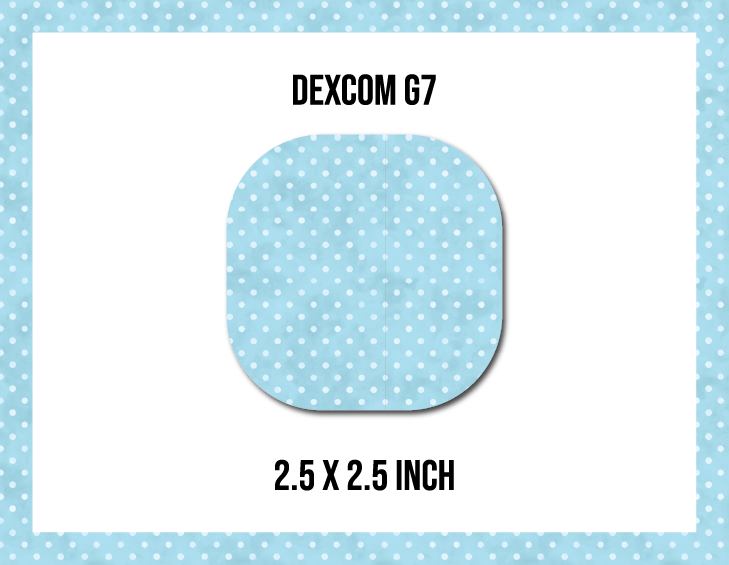 Polka Dot Aquablue CGM Decorative Over Patch (No Hole)