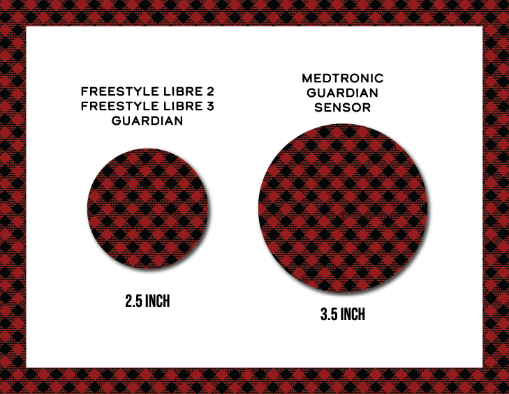 Christmas Buffalo Plaid CGM Decorative Over Patch (No Hole)