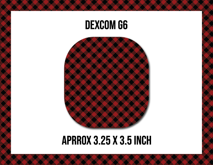 Christmas Buffalo Plaid CGM Decorative Over Patch (No Hole)