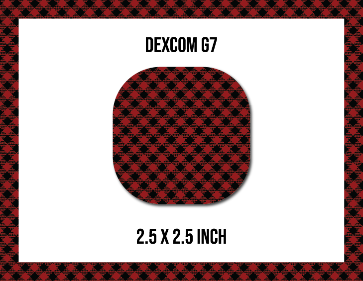 Christmas Buffalo Plaid CGM Decorative Over Patch (No Hole)