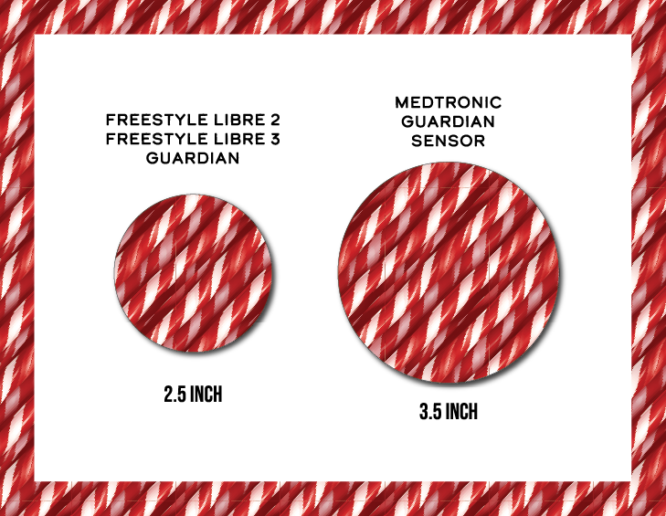 Candy Cane CGM Decorative Over Patch (No Hole)