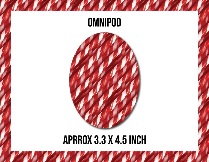 Candy Cane CGM Decorative Over Patch (No Hole)