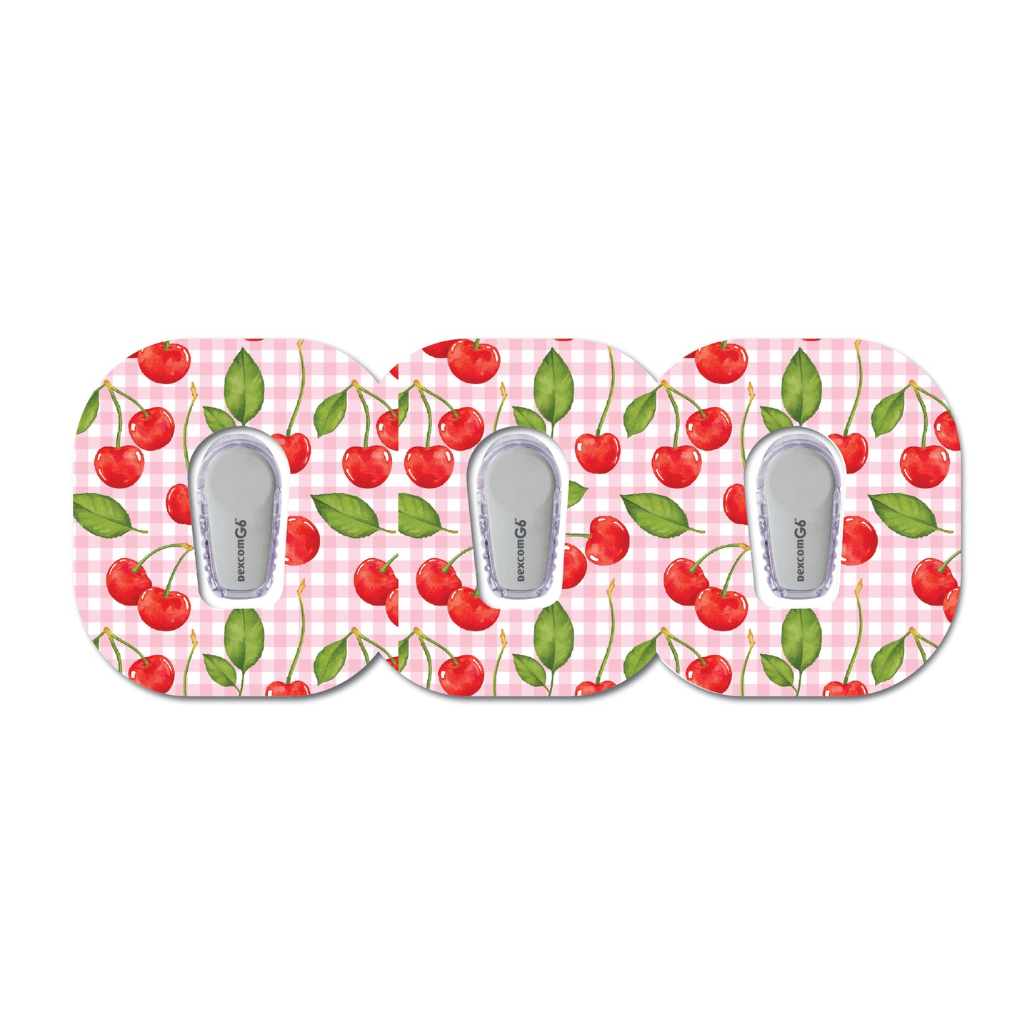 Cherry Plaid Coquette 3 Pack CGM Patches