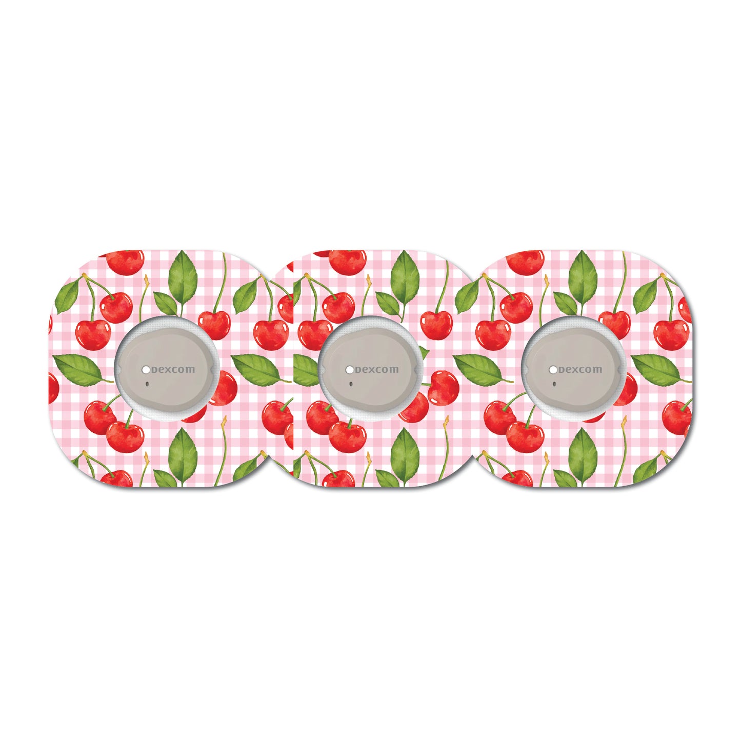 Cherry Plaid Coquette 3 Pack CGM Patches