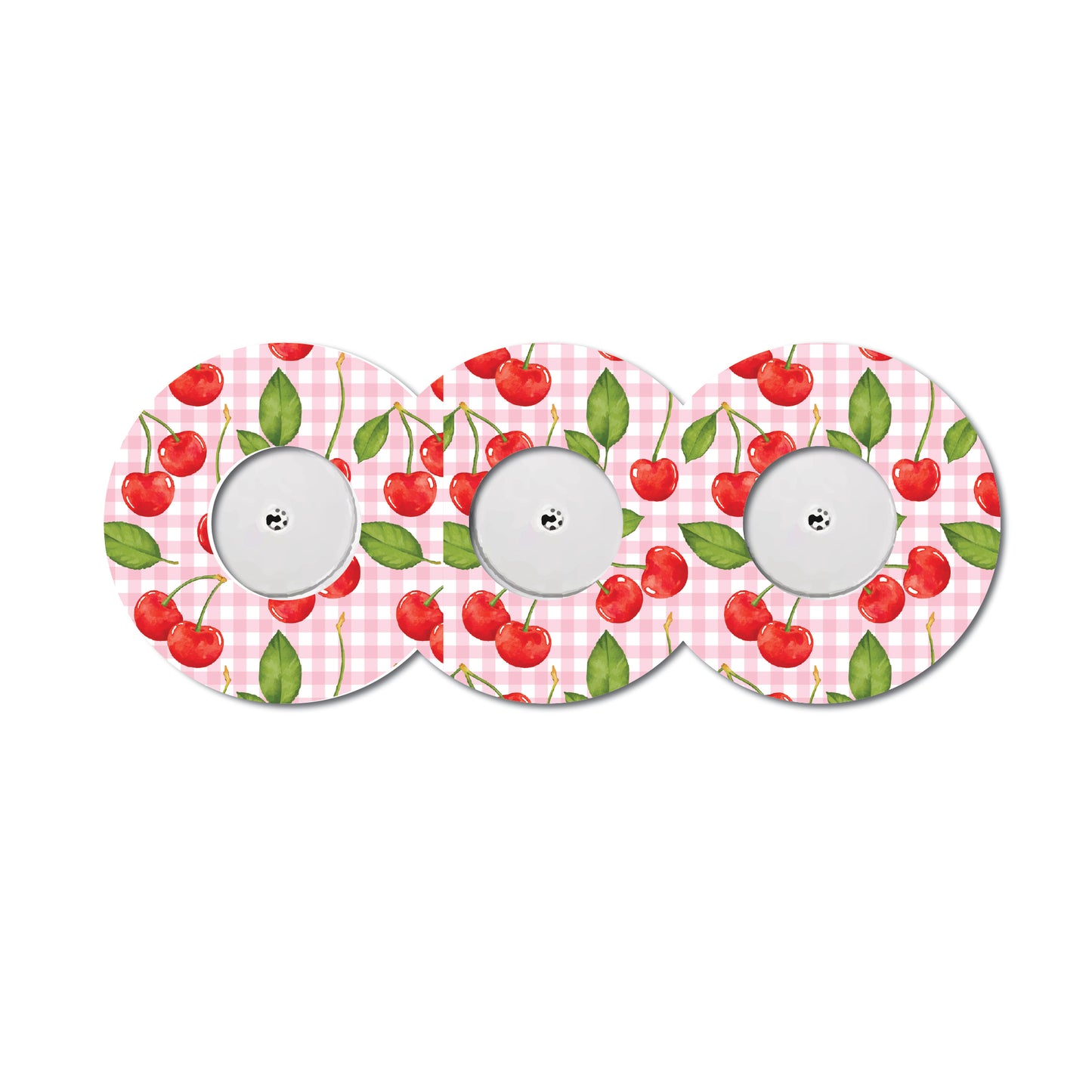 Cherry Plaid Coquette 3 Pack CGM Patches
