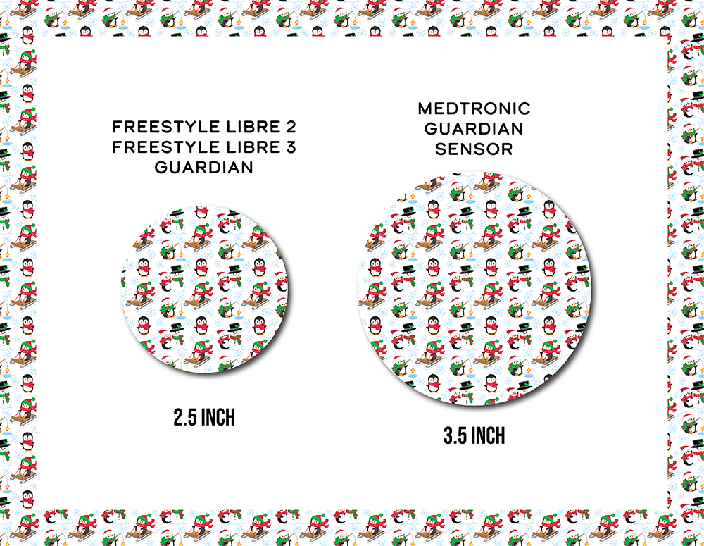 Christmas Penguin CGM Decorative Over Patch (No Hole)