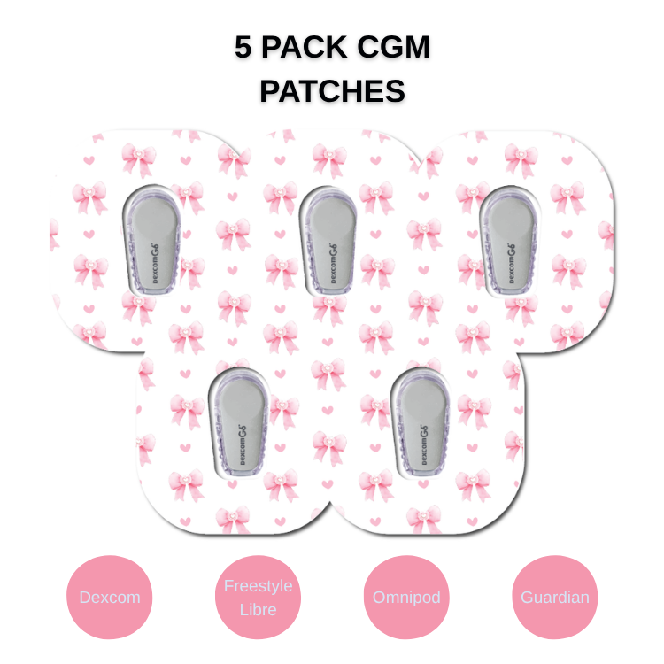 Pretty Coquette Bows 5 Pack CGM Patches