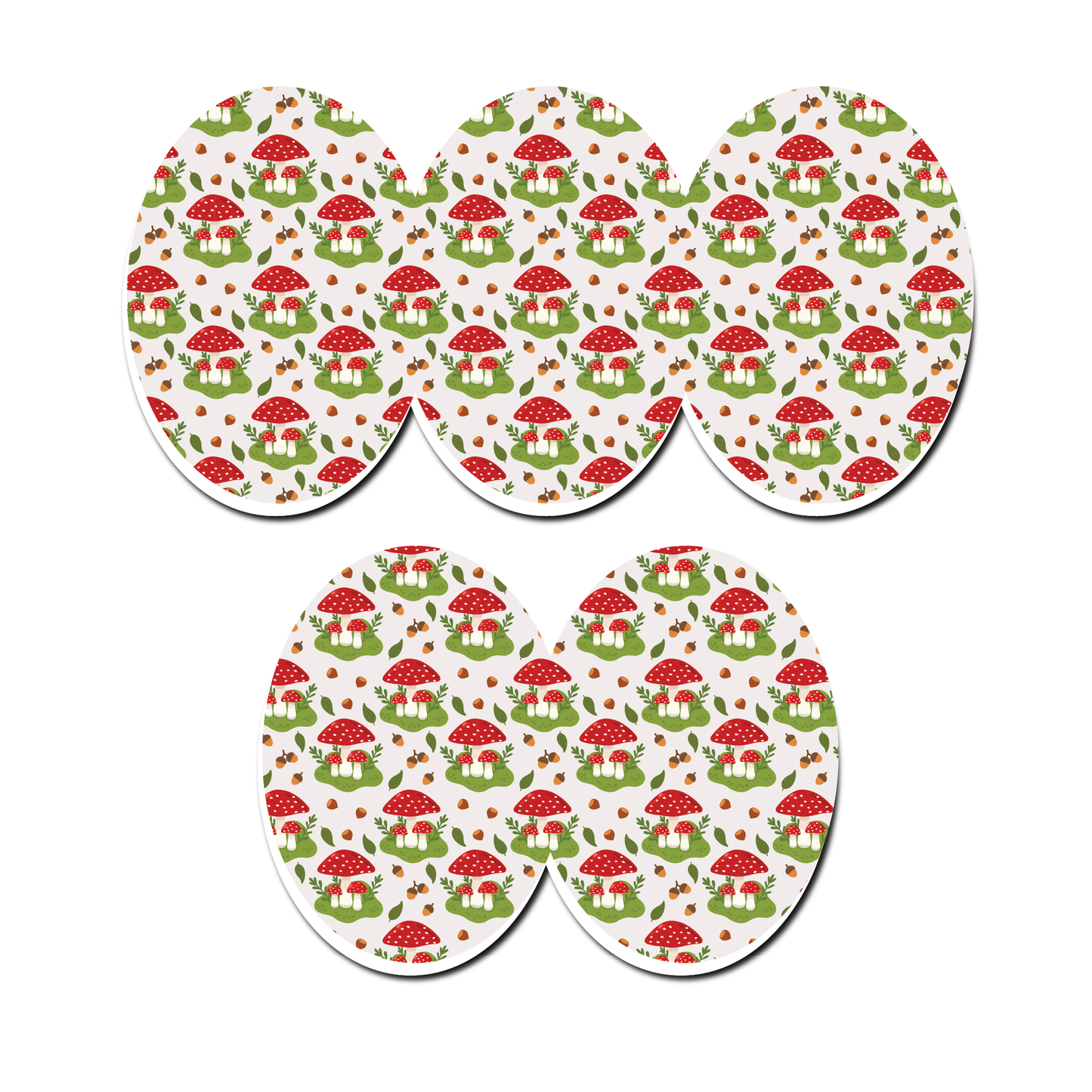 Cottage Core Mushroom 5 Pack CGM Patches