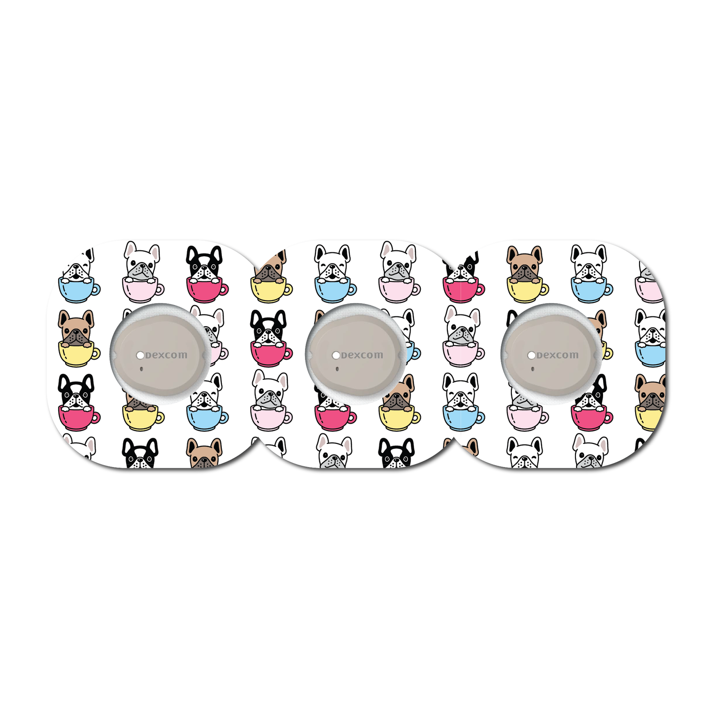 Puppies in Mugs 3 Pack CGM Patches