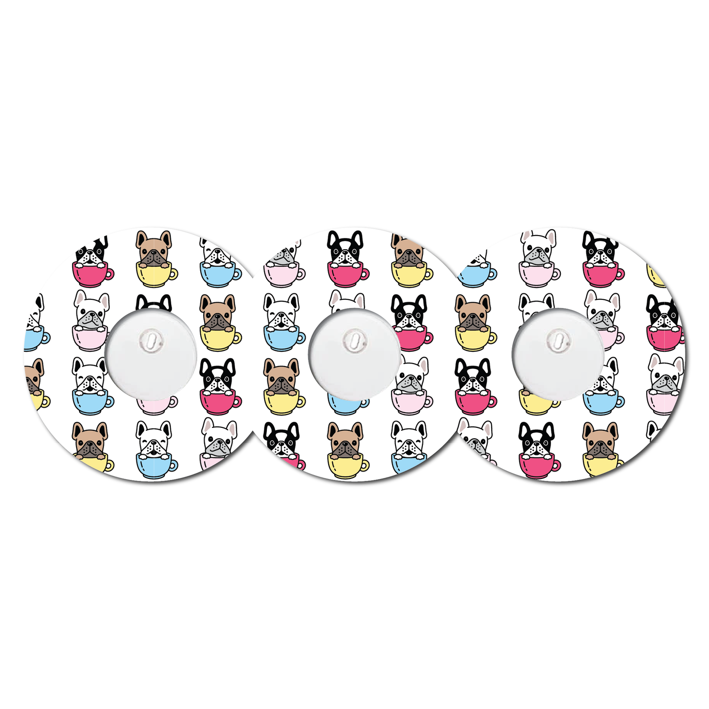 Puppies in Mugs 3 Pack CGM Patches