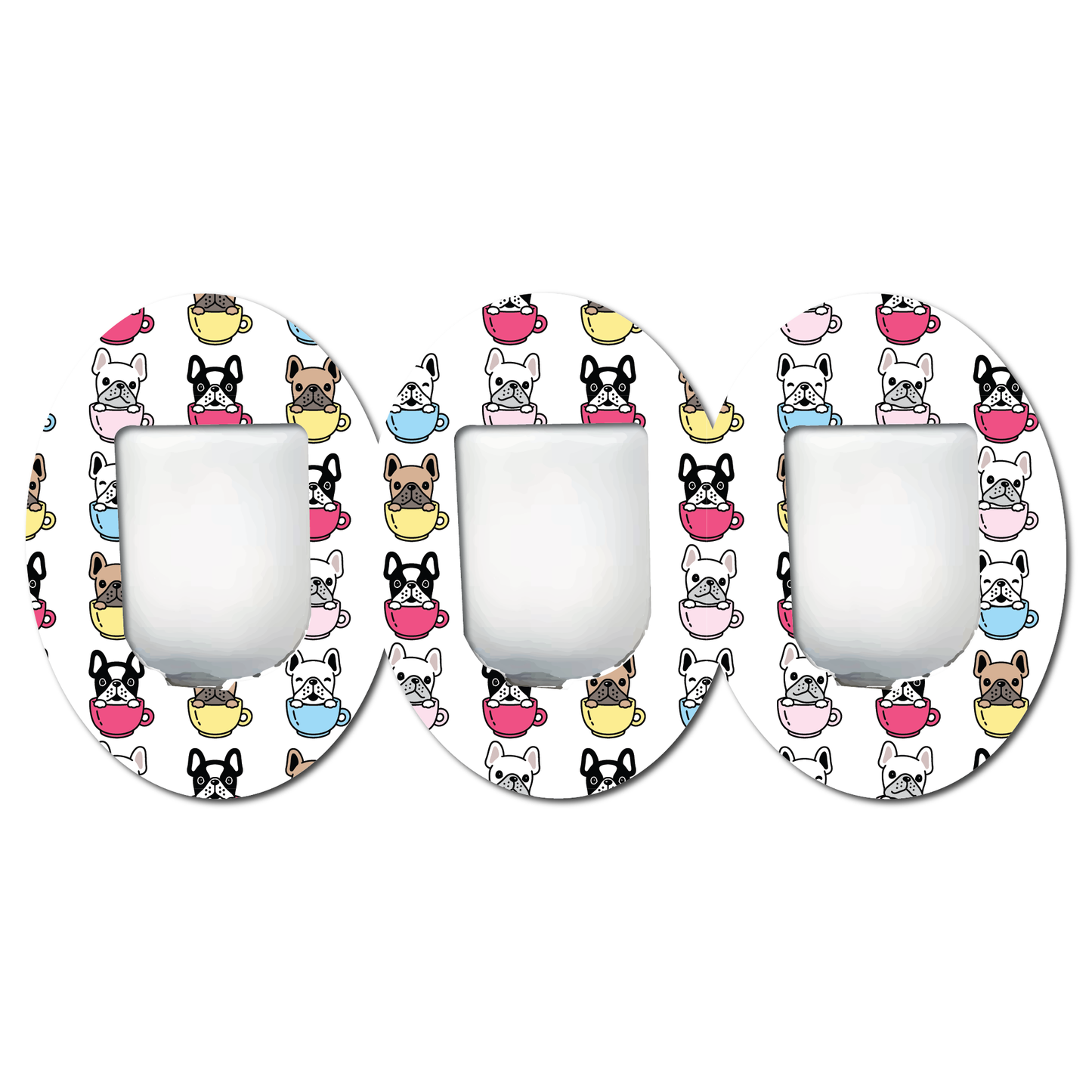 Puppies in Mugs 3 Pack CGM Patches