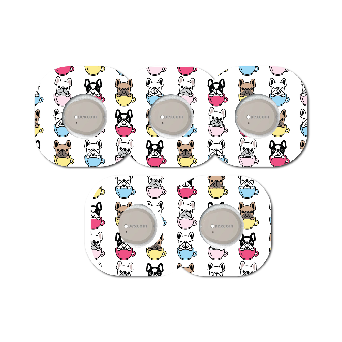 Puppies in Mugs 5 Pack CGM Patches