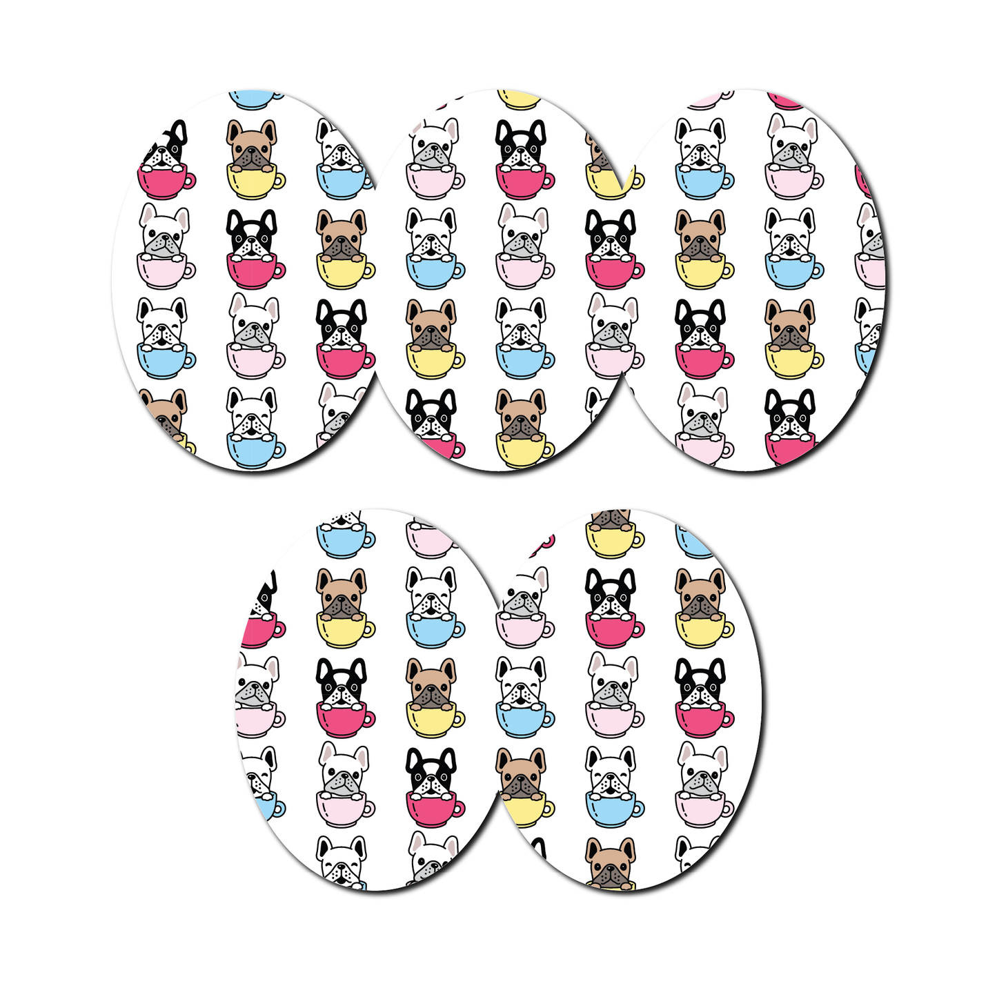 Puppies in Mugs 5 Pack CGM Patches