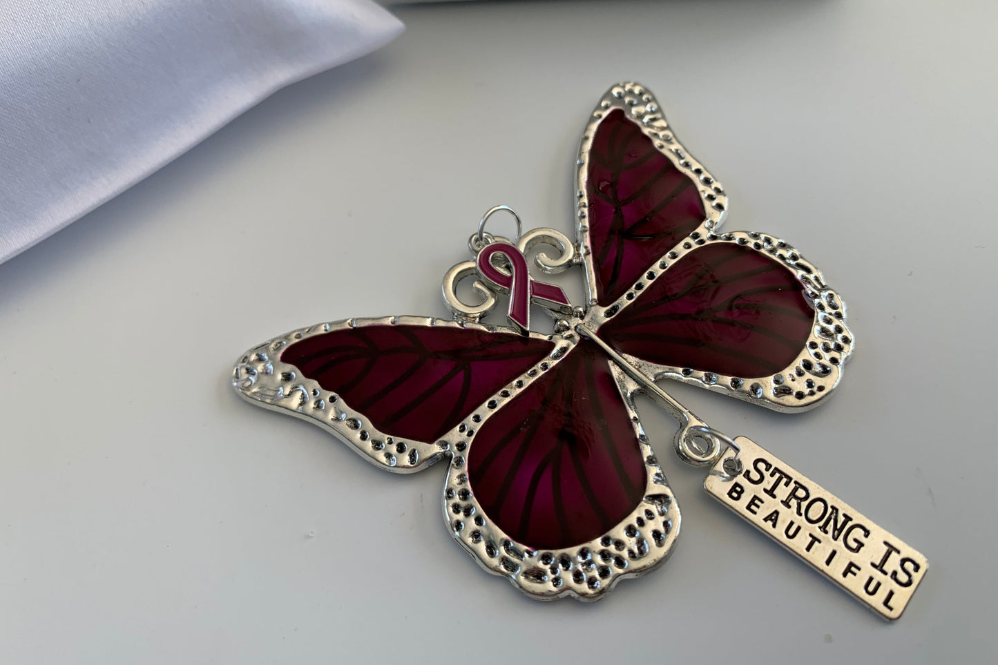 Purple Strong is Beautiful Purple Butterfly Pendant