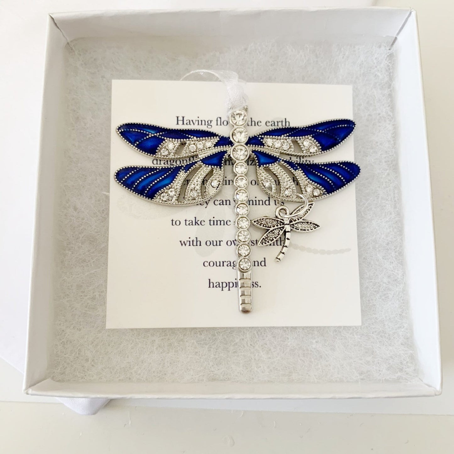 Blue Dragonfly and Baby Keepsake Pendant, Mama and Baby Mother's Day Gift