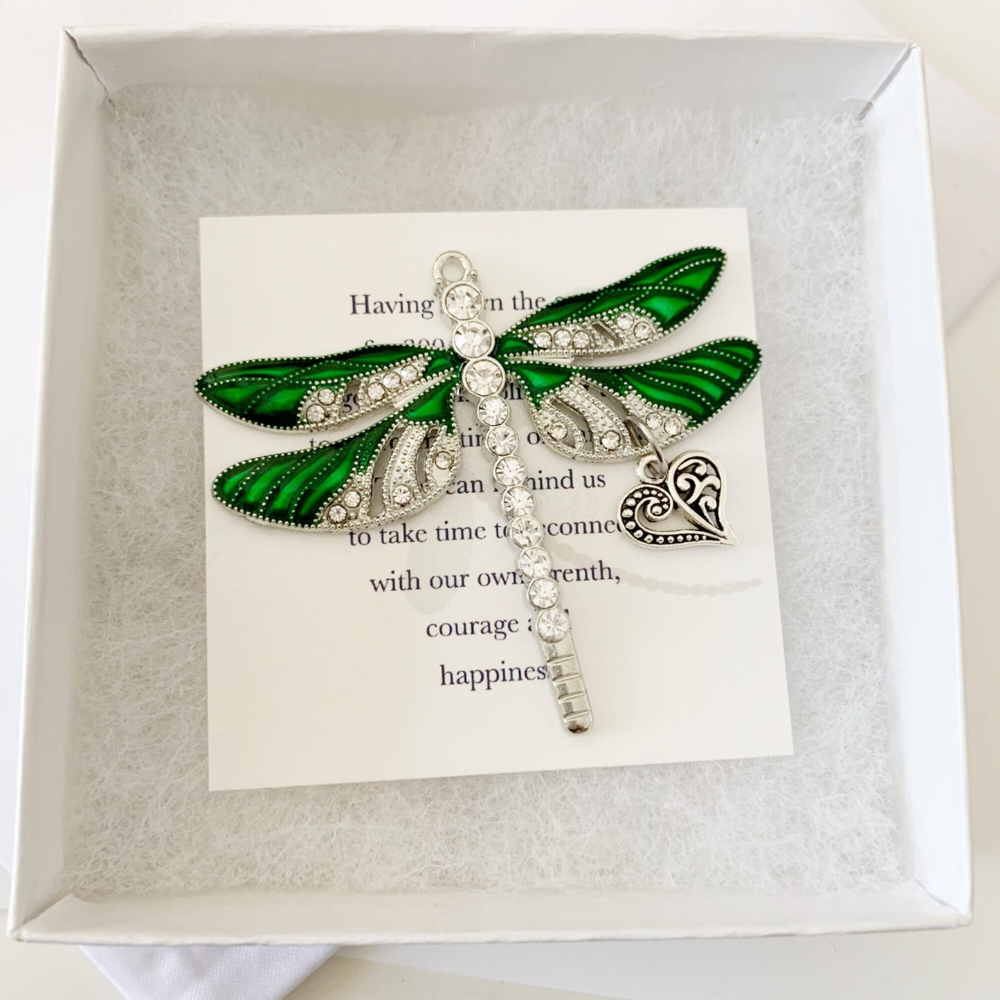 Dragonfly Heart Charm Pendant