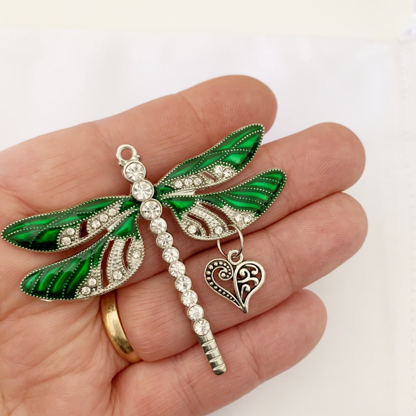 Dragonfly Heart Charm Pendant