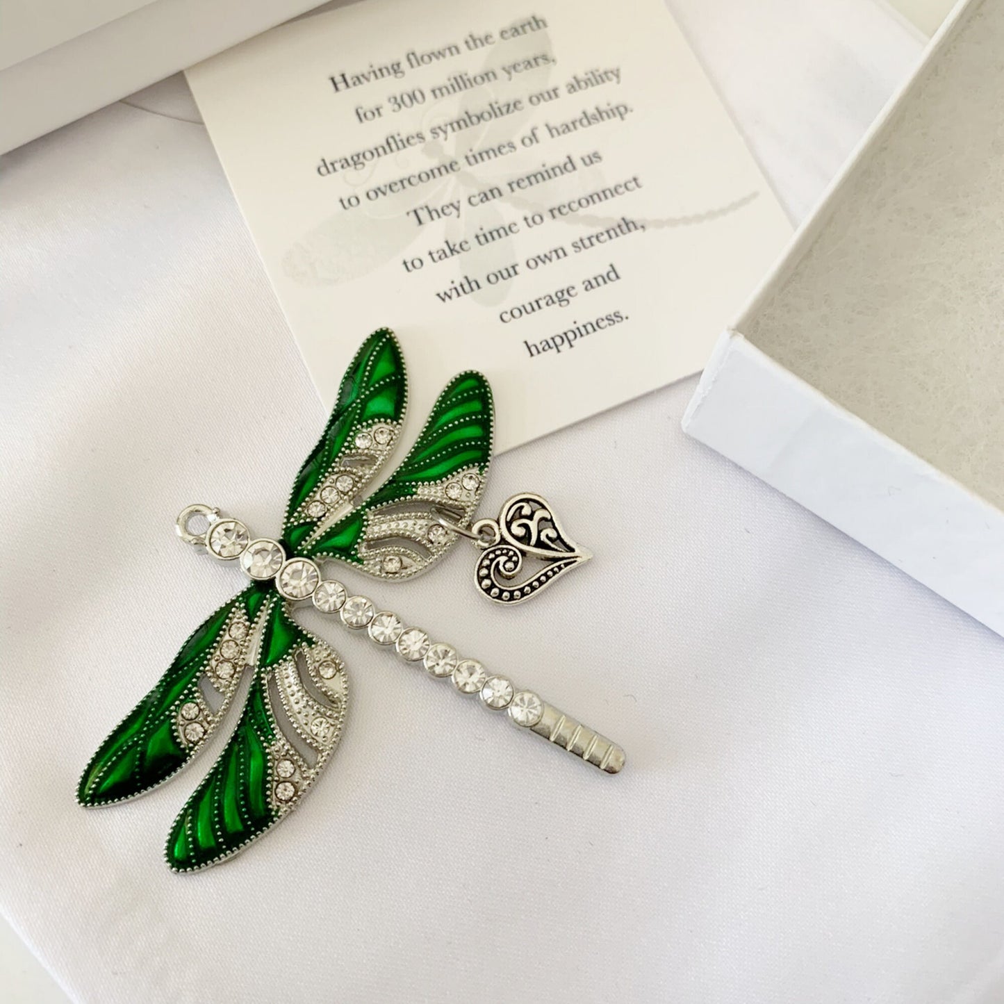 Dragonfly Heart Charm Pendant