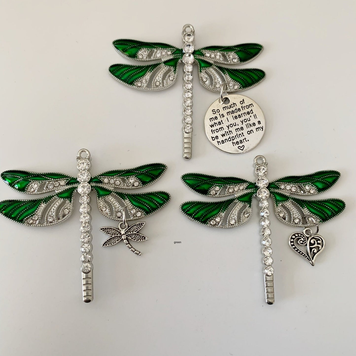 Dragonfly Heart Charm Pendant