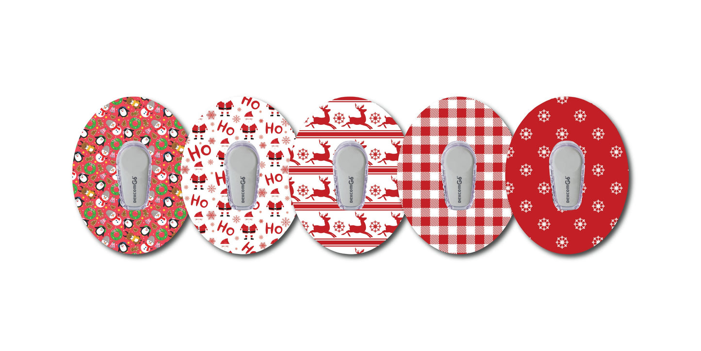 Dexcom G6 Christmas Theme Patch Bundle for Freestyle LIbre, Dexcom, Omnipod Continuous Glucose Monitor patches and stickers