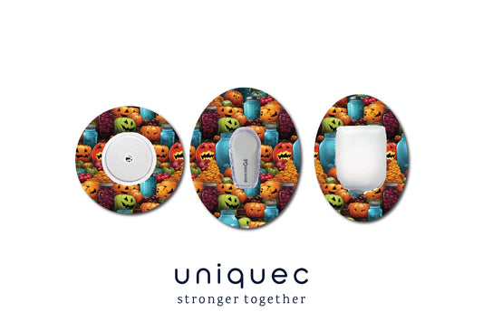 Pumpkins  and Skulls CGM patch for Freestyle LIbre, Dexcom, Omnipod Continuous Glucose Monitor patches and stickers